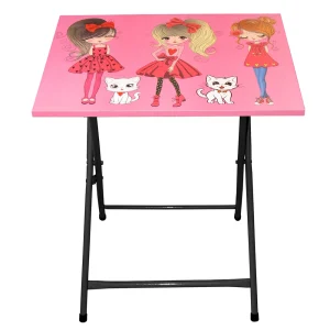 میز و صندلی تحریر تاشو فانتزی طرح دختر چکمه پوش