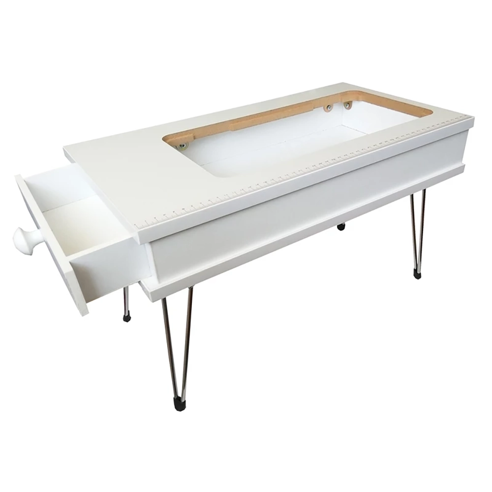 میز چرخ خیاطی تاشو آرکام صفحه گود سفید