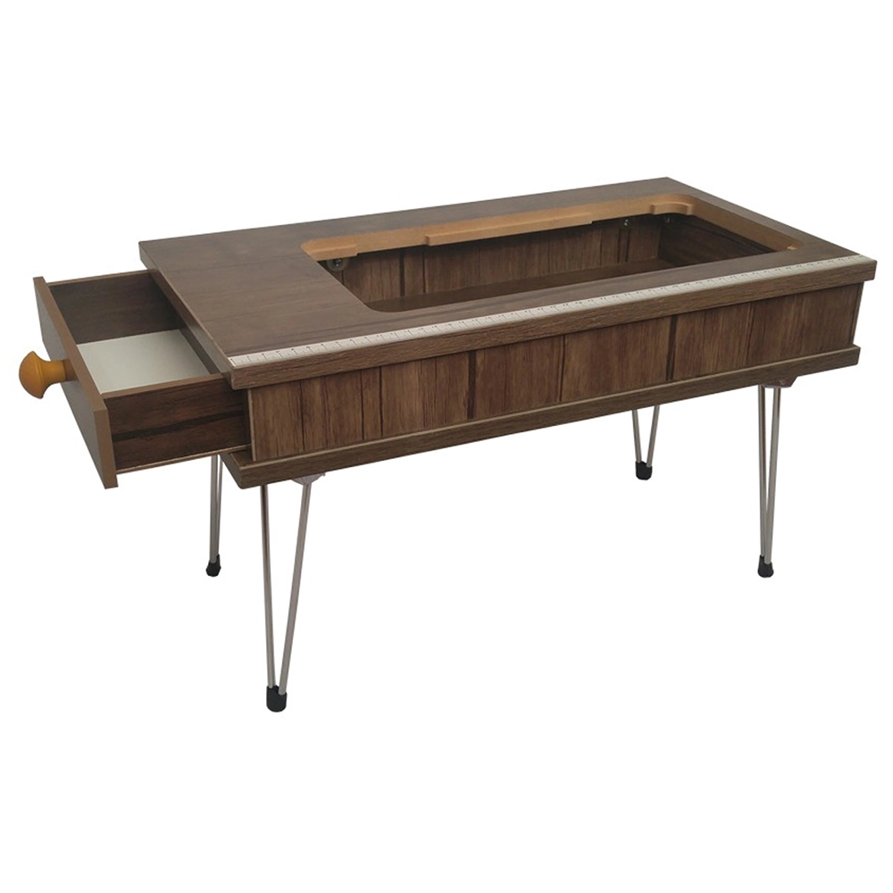 میز چرخ خیاطی تاشو آرکام صفحه گود قهوه ای روشن