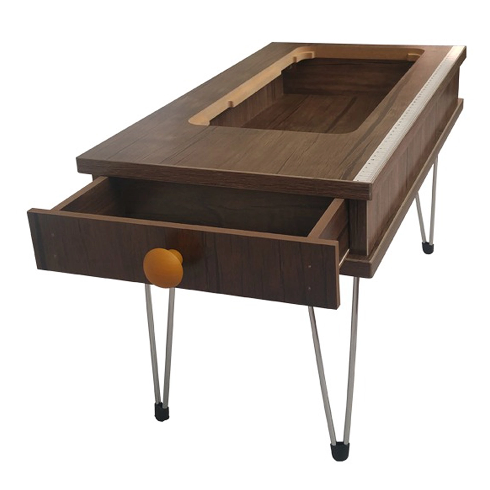 میز چرخ خیاطی تاشو آرکام صفحه گود قهوه ای روشن - Image 2