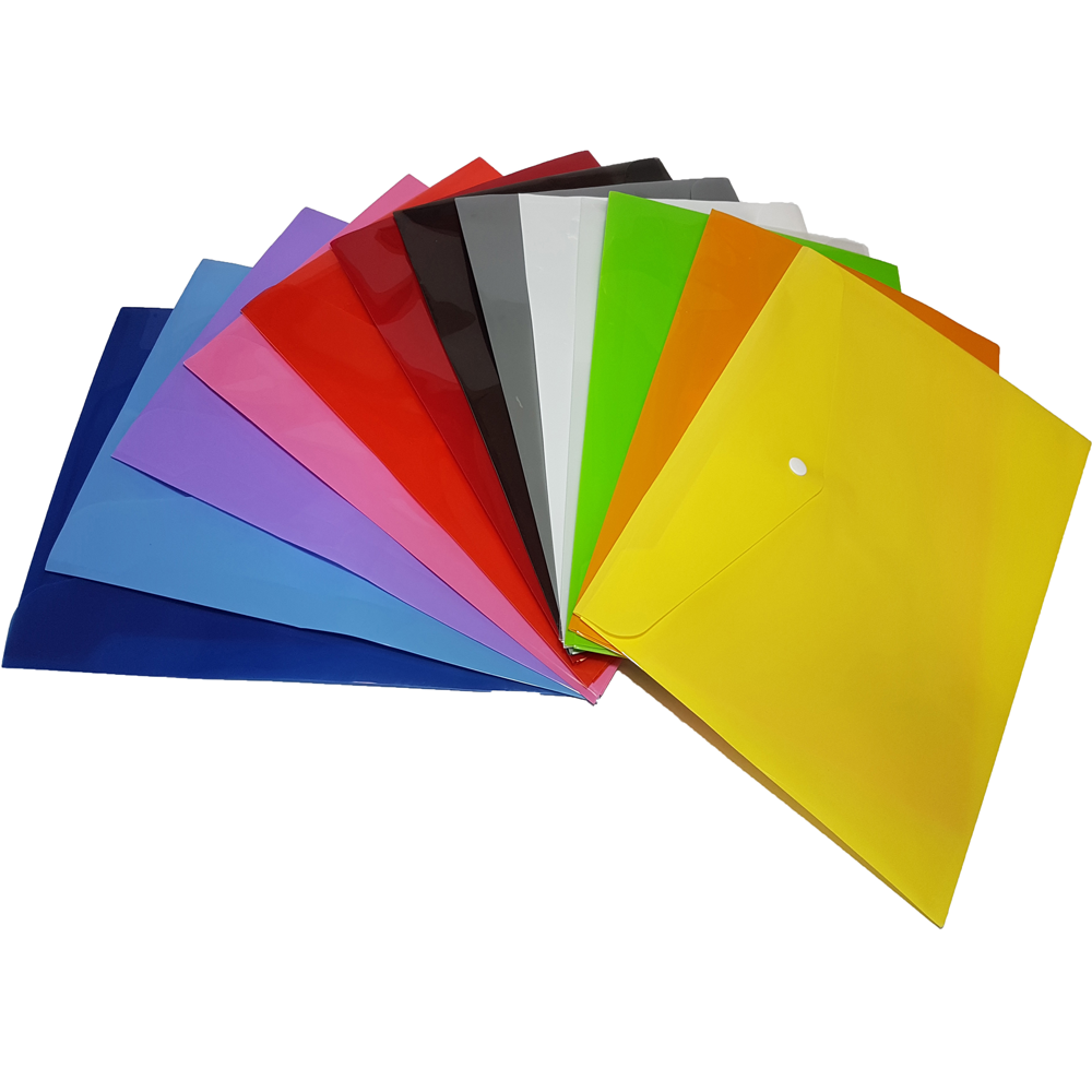 پوشه دکمه دار پلاستیکی سایز A4 ضخامت 150 میکرون بسته 20 عددی - Image 2