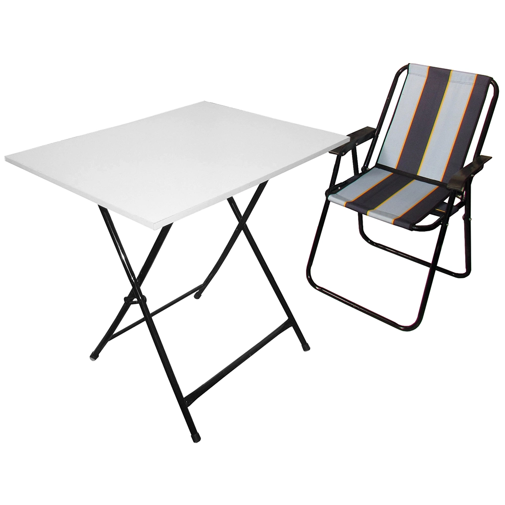 میز و صندلی تلفن و پاتختی تاشو رنگ سفید