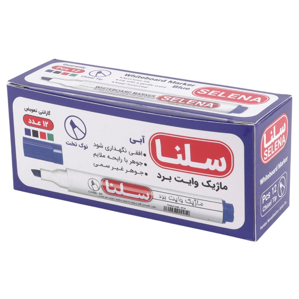 ماژیک وایت برد آبی نوک تخت سلنا مدل SP124 - Image 7