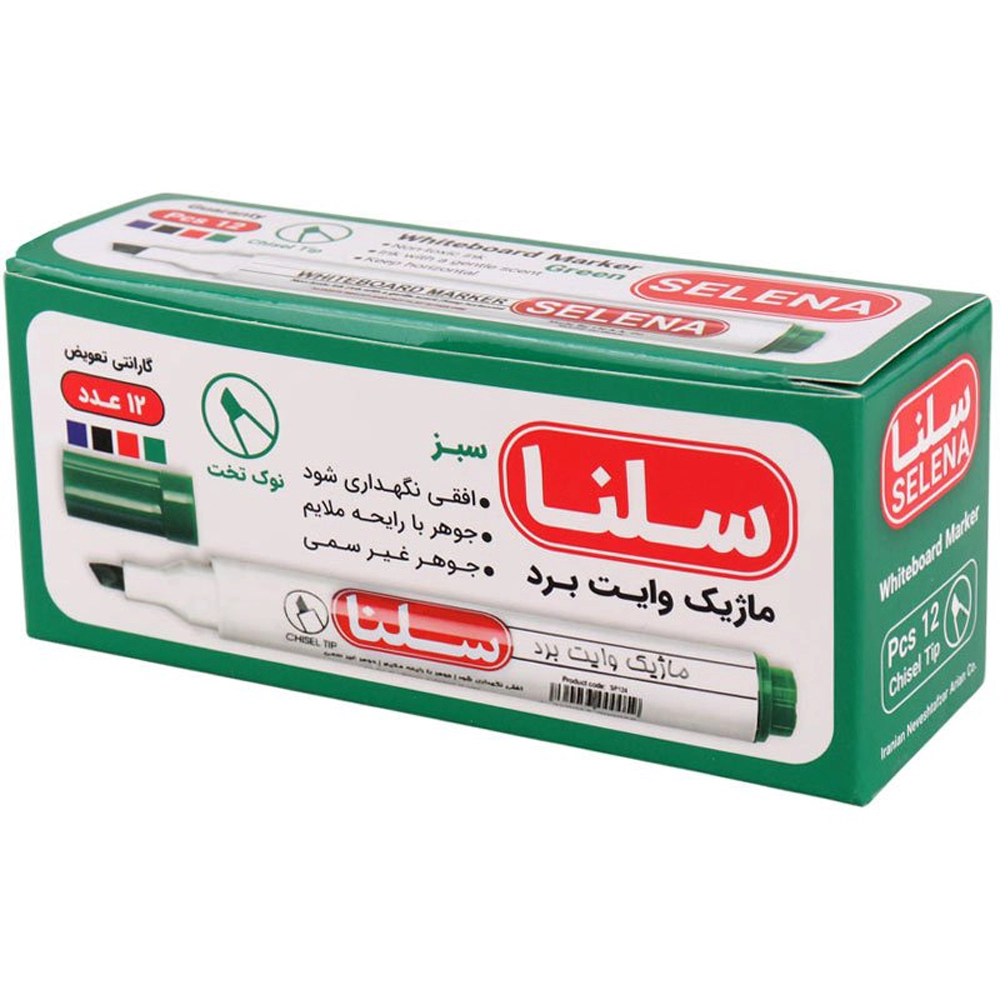 ماژیک وایت برد سبز نوک تخت سلنا مدل SP124 - Image 6