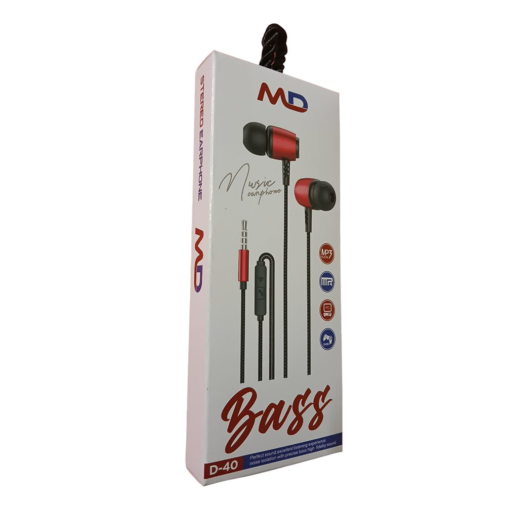 هندزفری موبایل باسیم ام دی MD مدل D-40 - Image 5