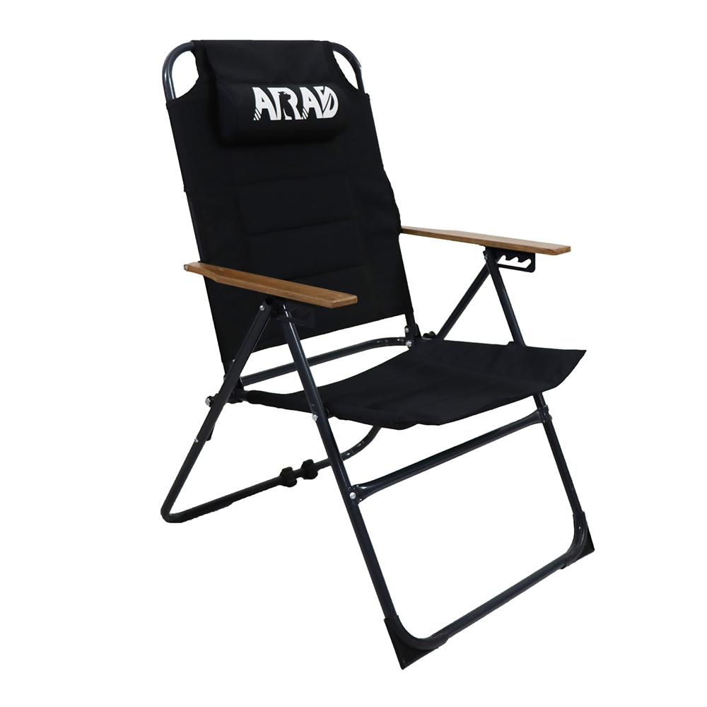 صندلی مبله تاشو 4 حالته آراد مدل کامفورت دسته چوبی