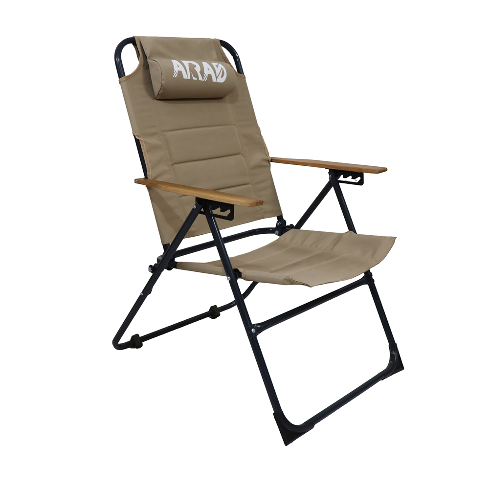 صندلی مبله تاشو 4 حالته آراد مدل کامفورت دسته چوبی - Image 2