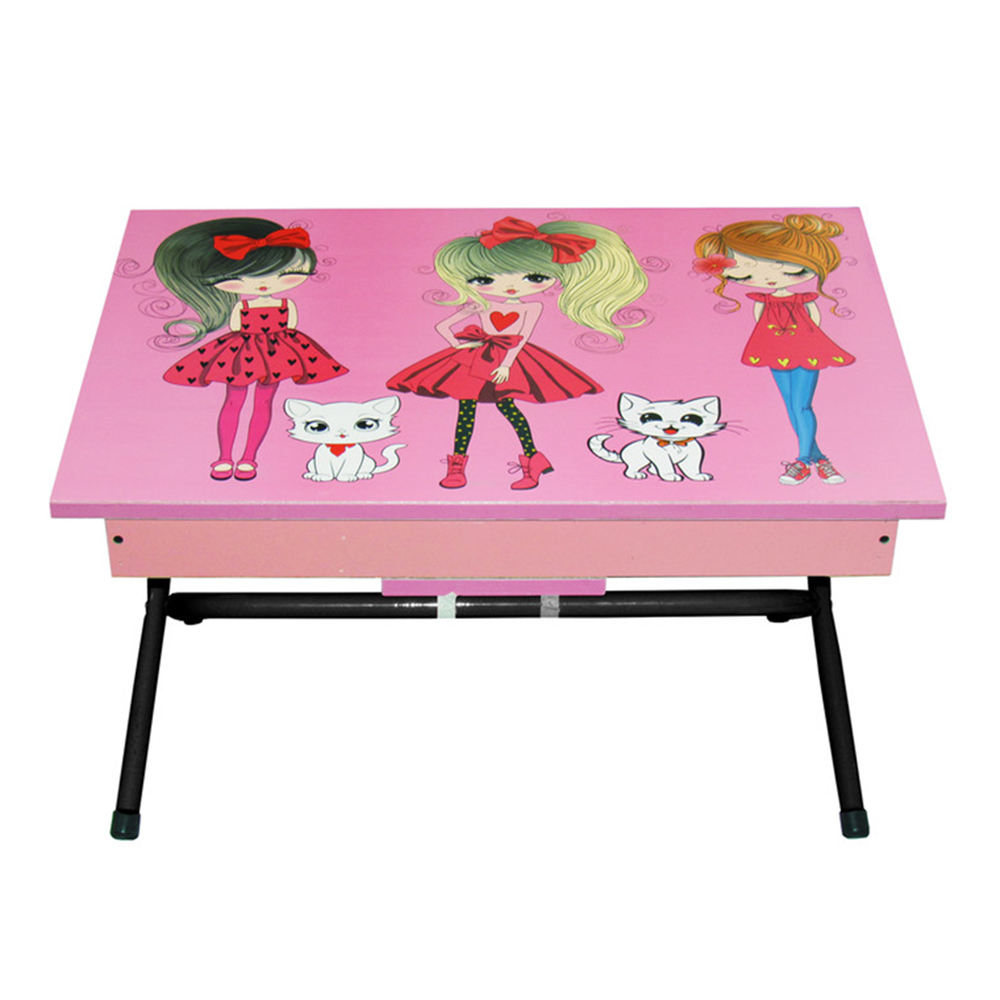 میز تحریر پایه کوتاه فانتزی طرح دختر چکمه پوش