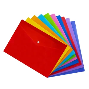 پوشه دکمه دار پلاستیکی سایز A5 ضخامت 150 میکرون بسته 20 عددی