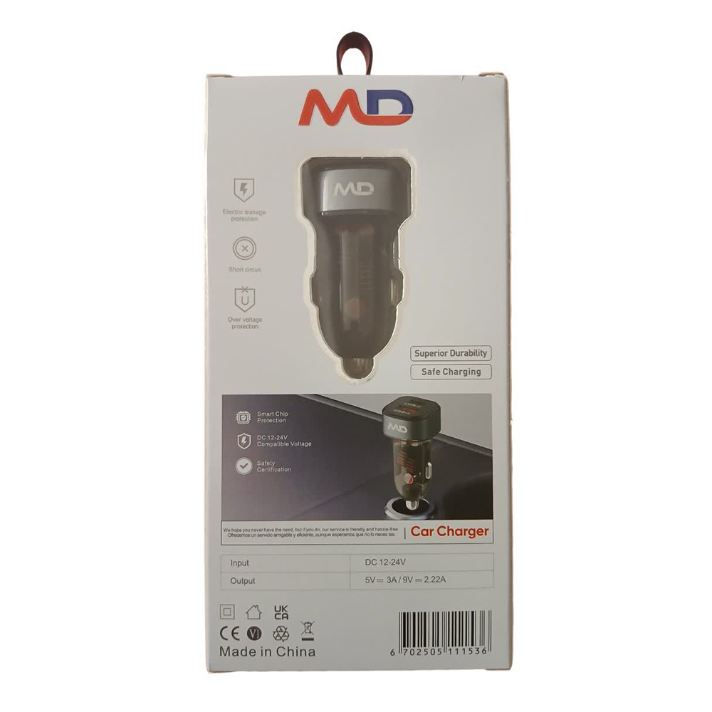شارژر فندکی کریستالی ام دی MD مدل MC-70 رنگ مشکی