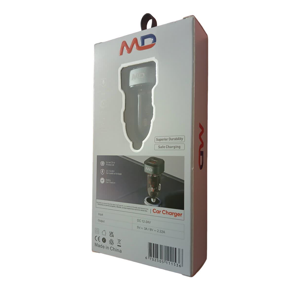 شارژر فندکی کریستالی ام دی MD مدل MC-70 رنگ مشکی - Image 6