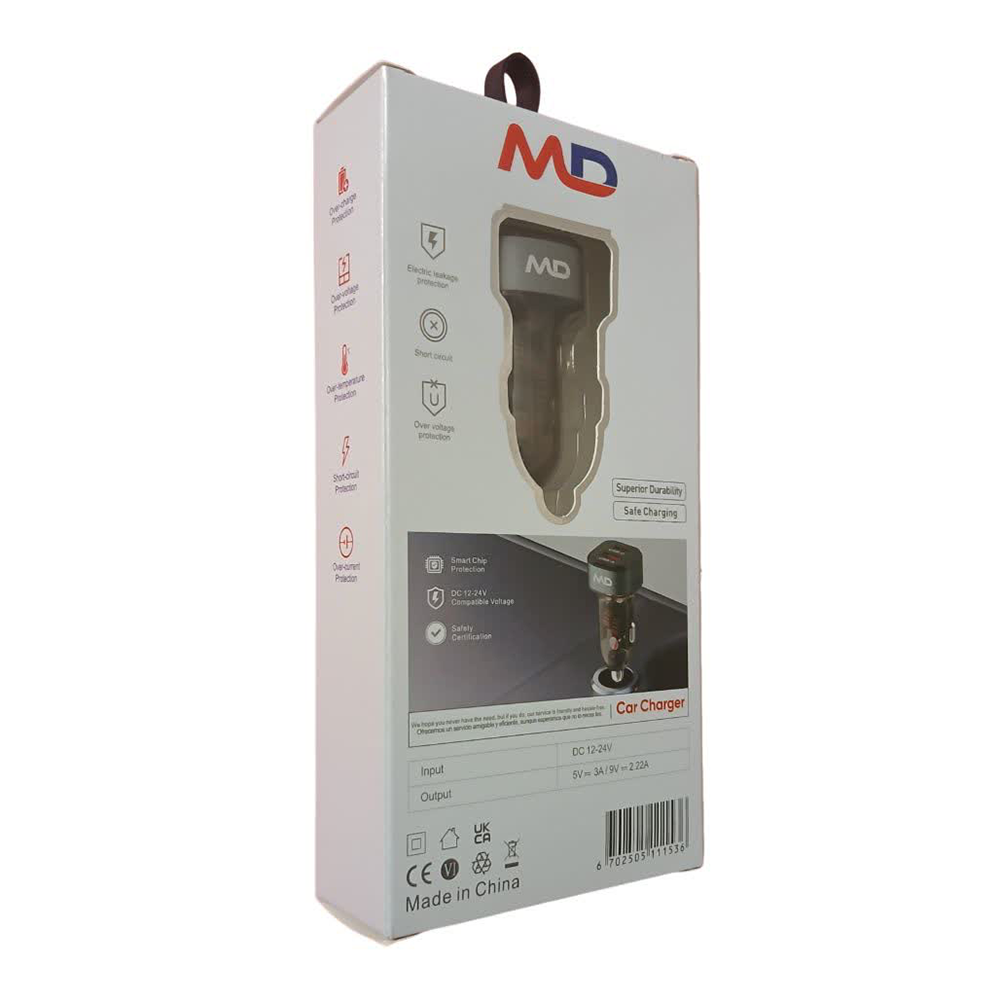 شارژر فندکی کریستالی ام دی MD مدل MC-70 رنگ مشکی - Image 7