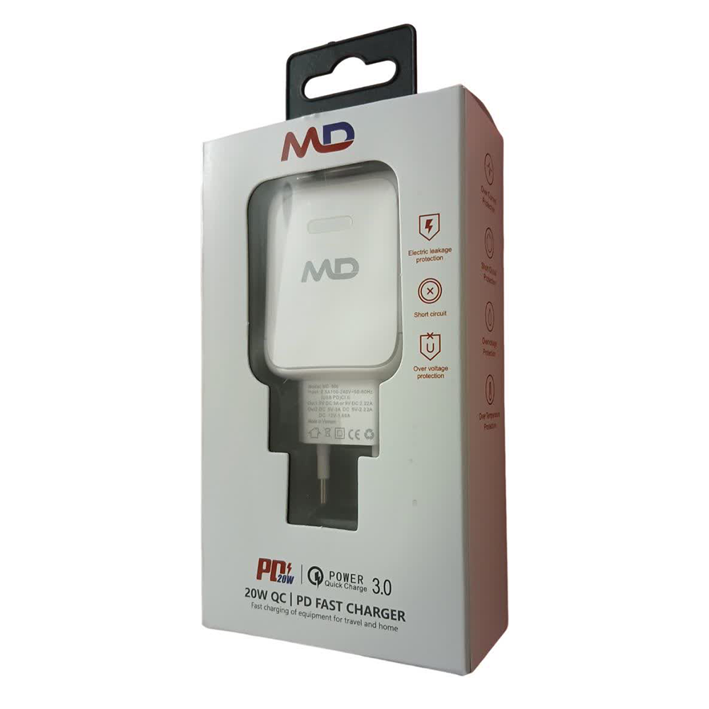 شارژر 20 وات دو پورت ام دی مدل MD-500 - Image 4